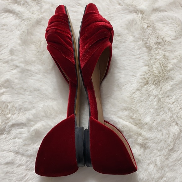J. Jill Velvet Knot Pointed Toe Flats Red Size 6.5 - Picture 6 of 10